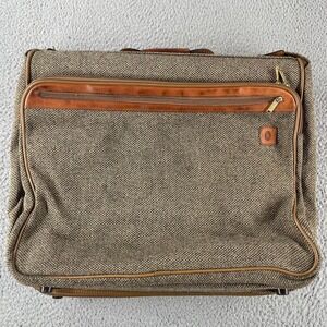 Vintage Hartmann Tweed Wool Garment Bag Bi-Fold Travel Luggage 23" Zipper